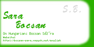 sara bocsan business card